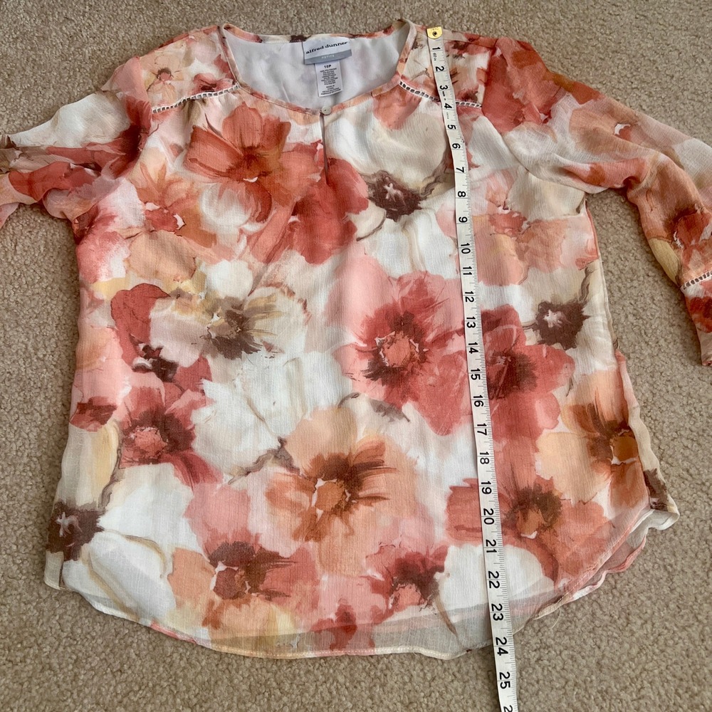Alfred Dunner Set 10/12 Petite Floral Print Blouse Matching Shorts Bundle - Picture 8 of 11